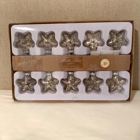 Bella Lux LED Sparkle Star String Lights Set of 10 - Picture 1 of 5